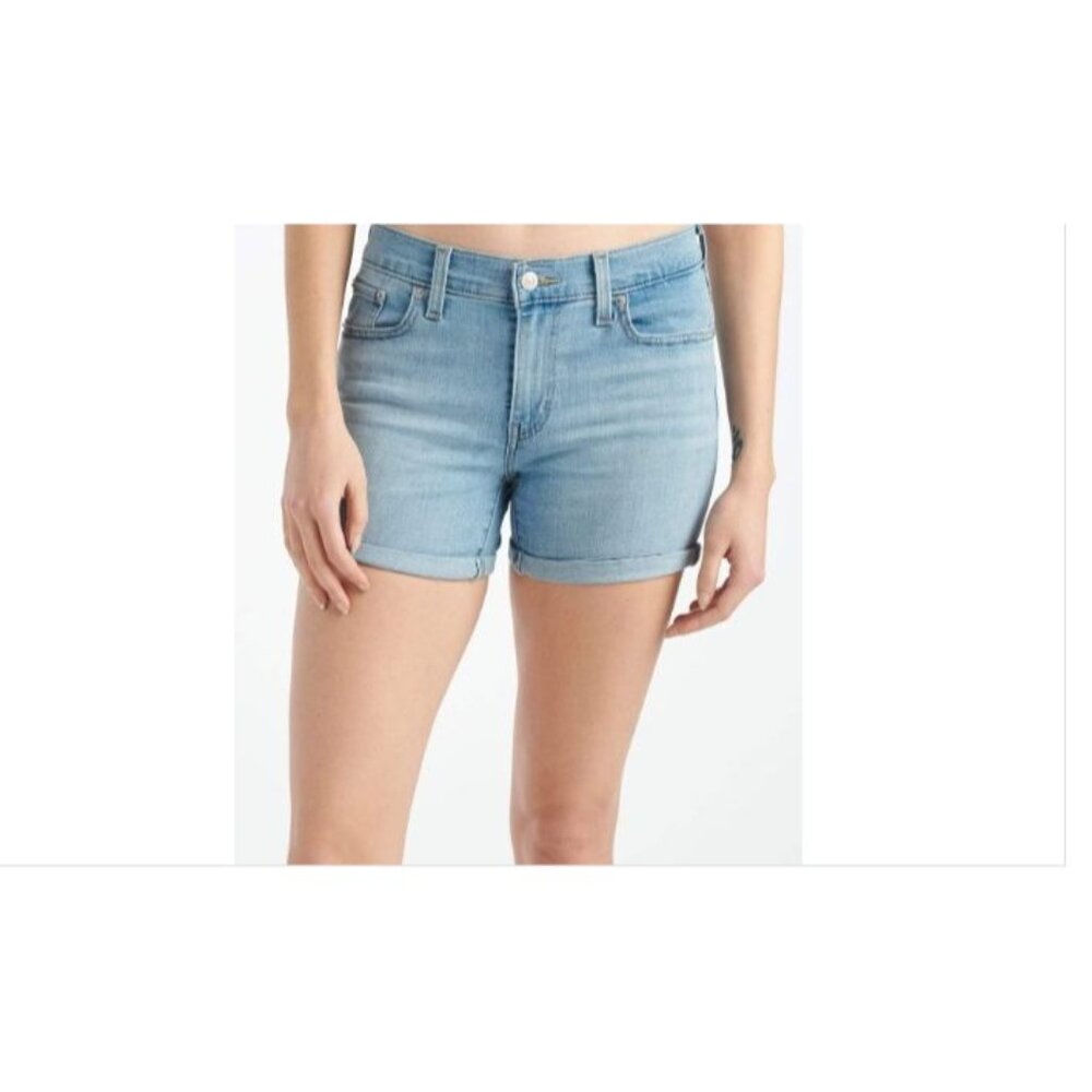 Levi Strauss & Co. Women’s Mid-Length Jean Shorts Blue Denim 18/W34